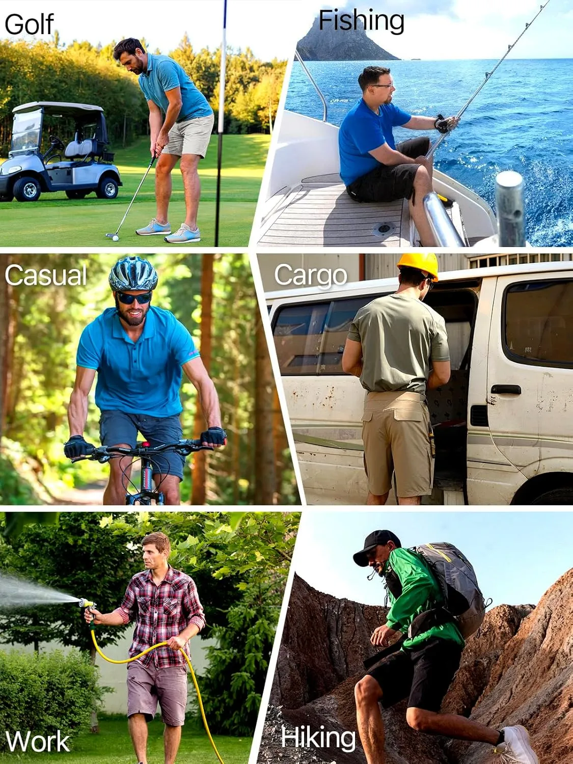 FREE SOLDIER Men's Cargo Hiking Shorts with Belt Lightweight Quick Dry Tactical Shorts with Pockets for Casual Work Golf