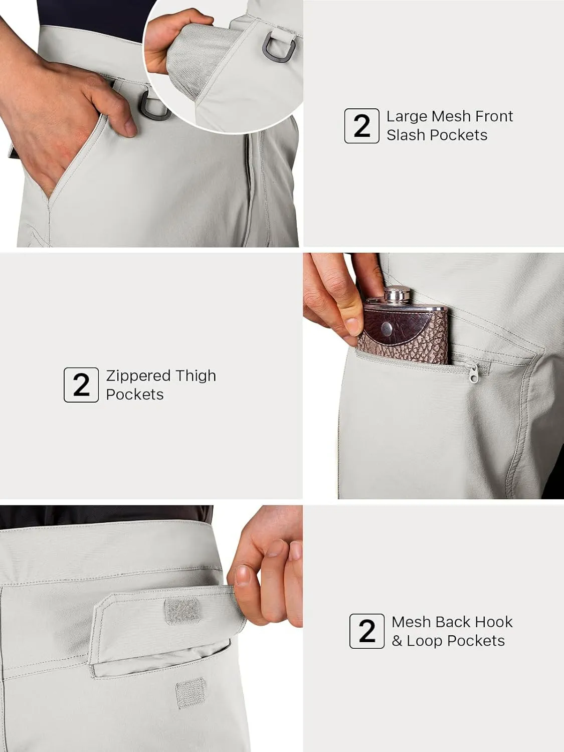 FREE SOLDIER Men's Cargo Hiking Shorts with Belt Lightweight Quick Dry Tactical Shorts with Pockets for Casual Work Golf