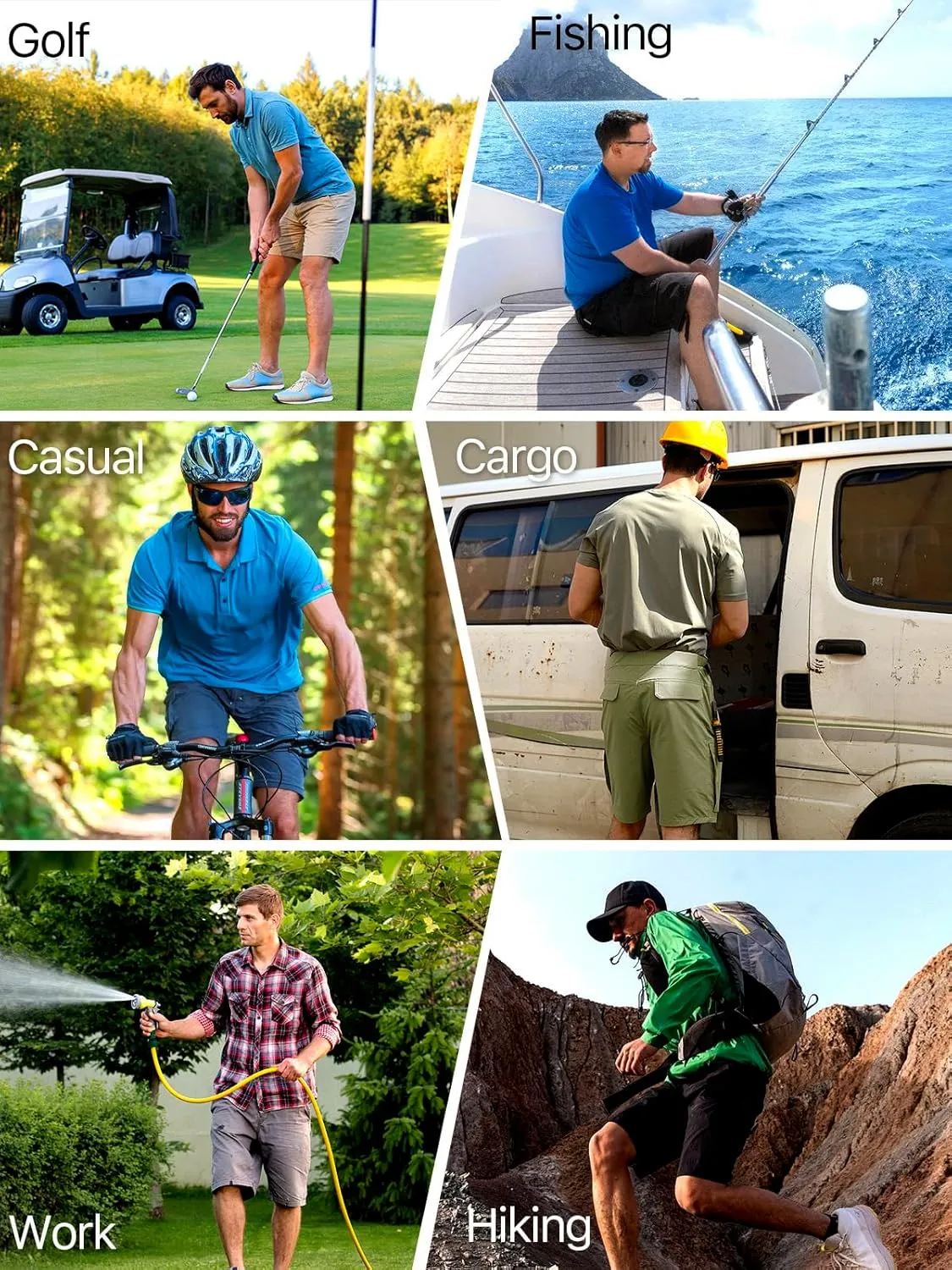FREE SOLDIER Men's Cargo Hiking Shorts with Belt Lightweight Quick Dry Tactical Shorts with Pockets for Casual Work Golf