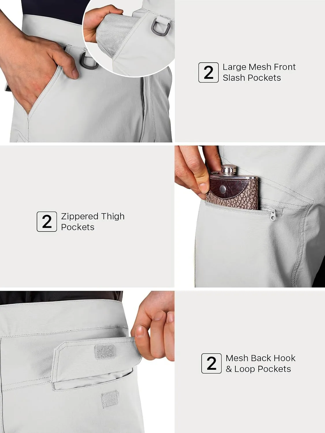 FREE SOLDIER Men's Cargo Hiking Shorts with Belt Lightweight Quick Dry Tactical Shorts with Pockets for Casual Work Golf