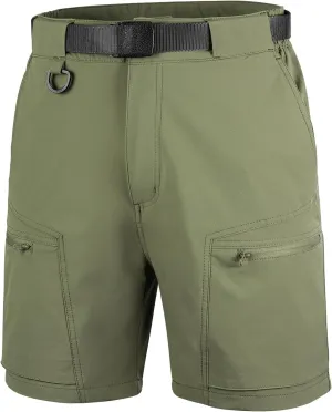 FREE SOLDIER Men's Cargo Hiking Shorts with Belt Lightweight Quick Dry Tactical Shorts with Pockets for Casual Work Golf
