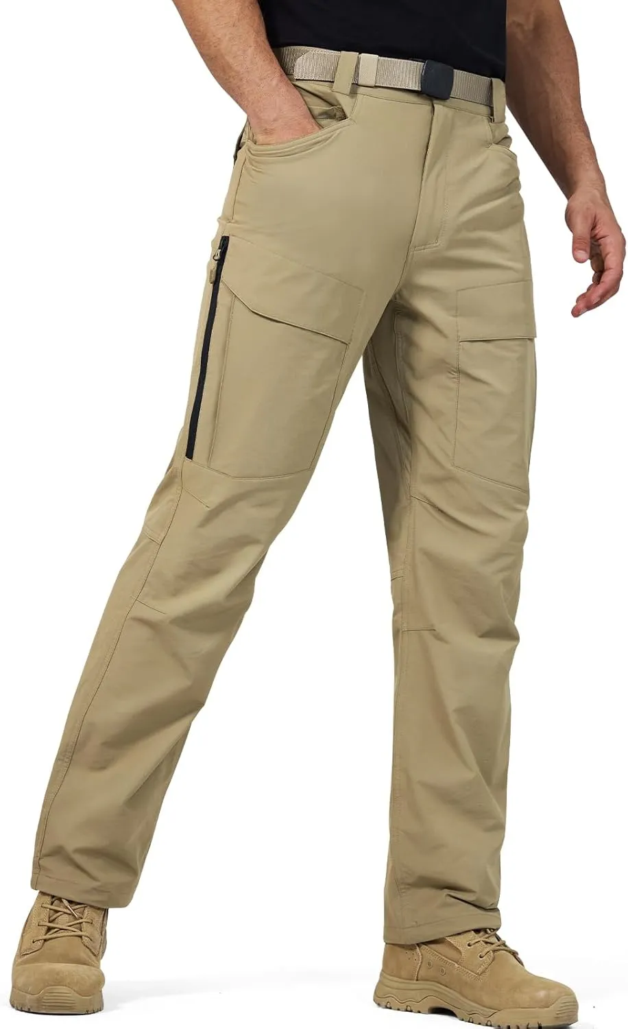 FREE SOLDIER Men's Hiking Pants Water Resistant Quick Dry Lightweight Tactical Cargo Work Pants for Travel Outdoor