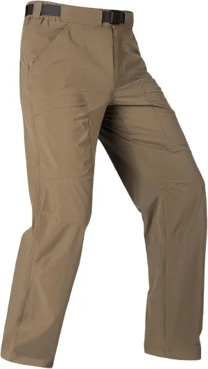 FREE SOLDIER Men's Outdoor Cargo Hiking Pants with Belt Lightweight Waterproof Quick Dry Tactical Pants Nylon Spandex