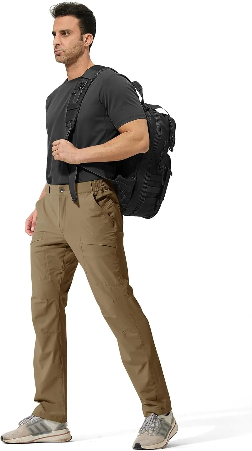 FREE SOLDIER Men's Outdoor Cargo Hiking Pants with Belt Lightweight Waterproof Quick Dry Tactical Pants Nylon Spandex