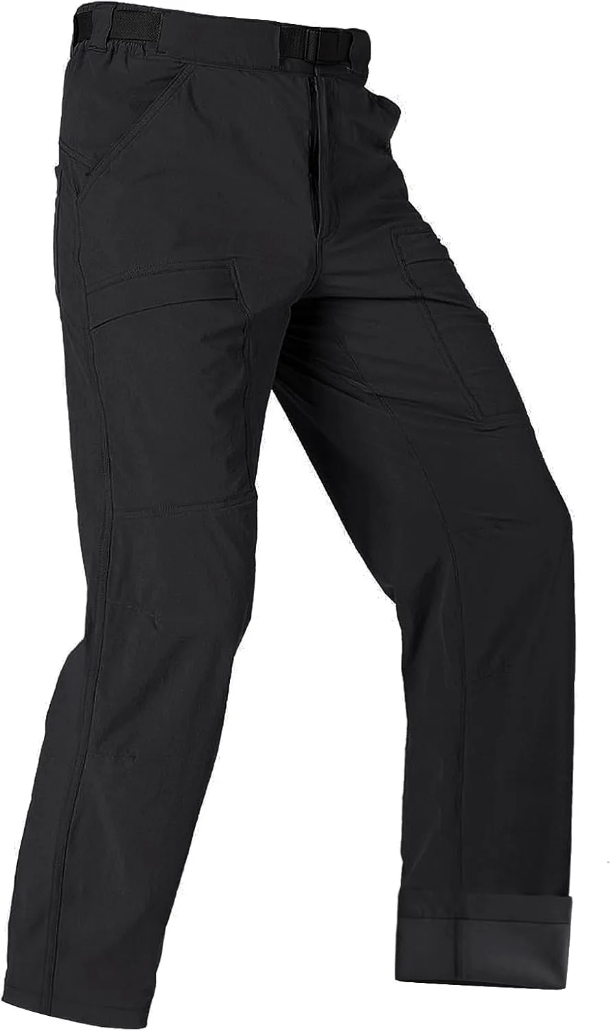 FREE SOLDIER Men's Outdoor Cargo Hiking Pants with Belt Lightweight Waterproof Quick Dry Tactical Pants Nylon Spandex