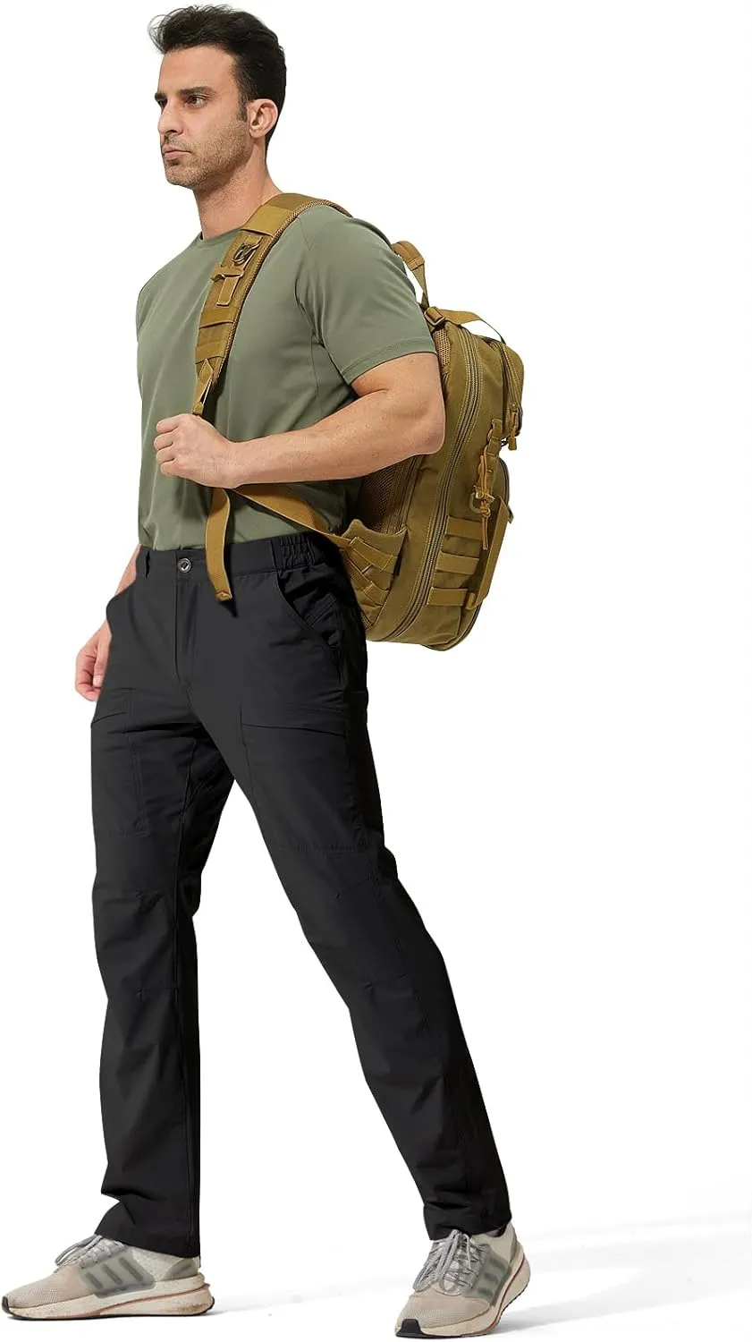 FREE SOLDIER Men's Outdoor Cargo Hiking Pants with Belt Lightweight Waterproof Quick Dry Tactical Pants Nylon Spandex
