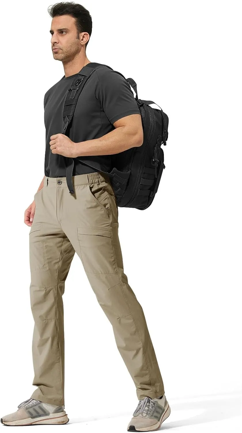 FREE SOLDIER Men's Outdoor Cargo Hiking Pants with Belt Lightweight Waterproof Quick Dry Tactical Pants Nylon Spandex