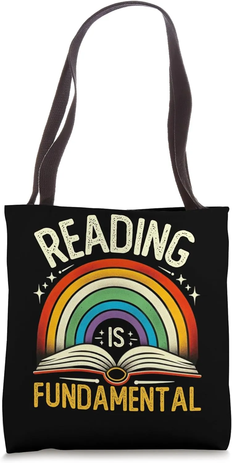 Funny Reading is Fundamental Shirts Reading Book Lovers Tote Bag