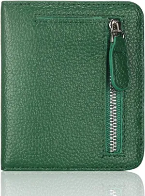 FUNTOR Small Wallets for Women, Ladies Small Compact Bifold Pocket RFID Blocking Genuine Leather Wallet for Women