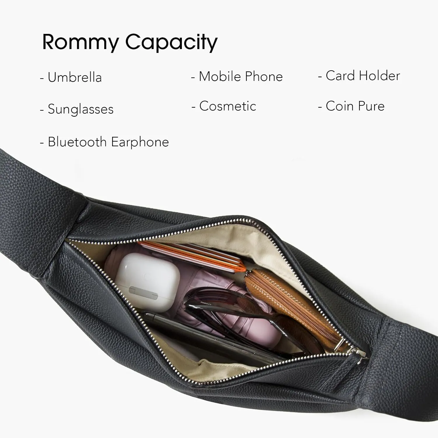 Genuine Leather Sling Bags Crossbody Women, Minimalist Style Casual Chest Bags with Wide Strap