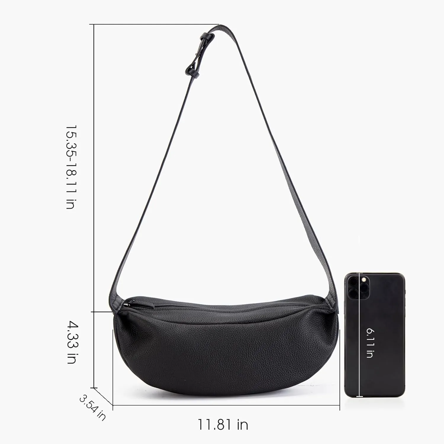 Genuine Leather Sling Bags Crossbody Women, Minimalist Style Casual Chest Bags with Wide Strap