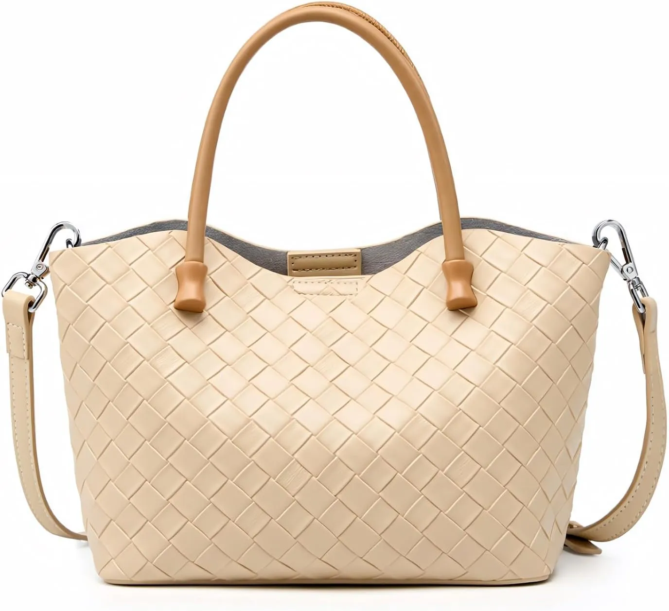 Genuine Leather Tote Bag for Women - Woven Cowhide Handbag, Elegant Crossbody Bag, Versatile with Adjustable Strap
