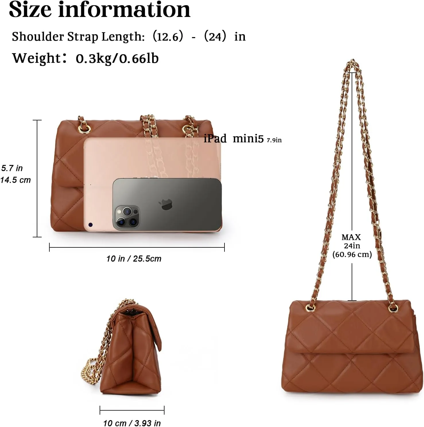 Gladdon Quilted Crossbody Purses for Women Small Ladies Shoulder Bags with Chain Trendy Clutch Purse Cute Designer Bag