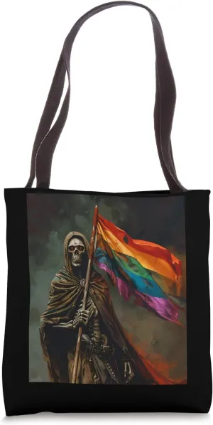Grim Reaper with Rainbow Flag Tote Bag
