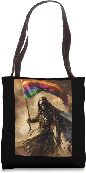 Grim Reaper with Rainbow Flag Tote Bag