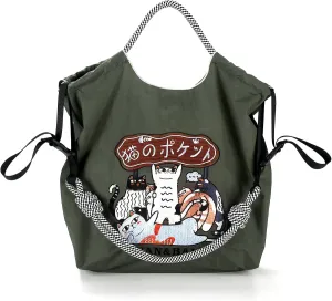 Guan&Ball The Lady Tote bag, waterproof nylon bag with lamb embroidery pattern, is the perfect companion for travel