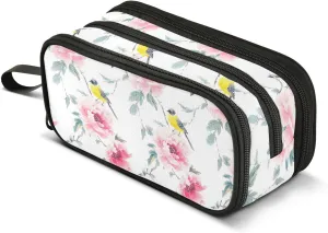 GuoChe Nylon Pencil Bags For Girls Big Capacity Pencil Cases For Girls School Stationery for College Teens