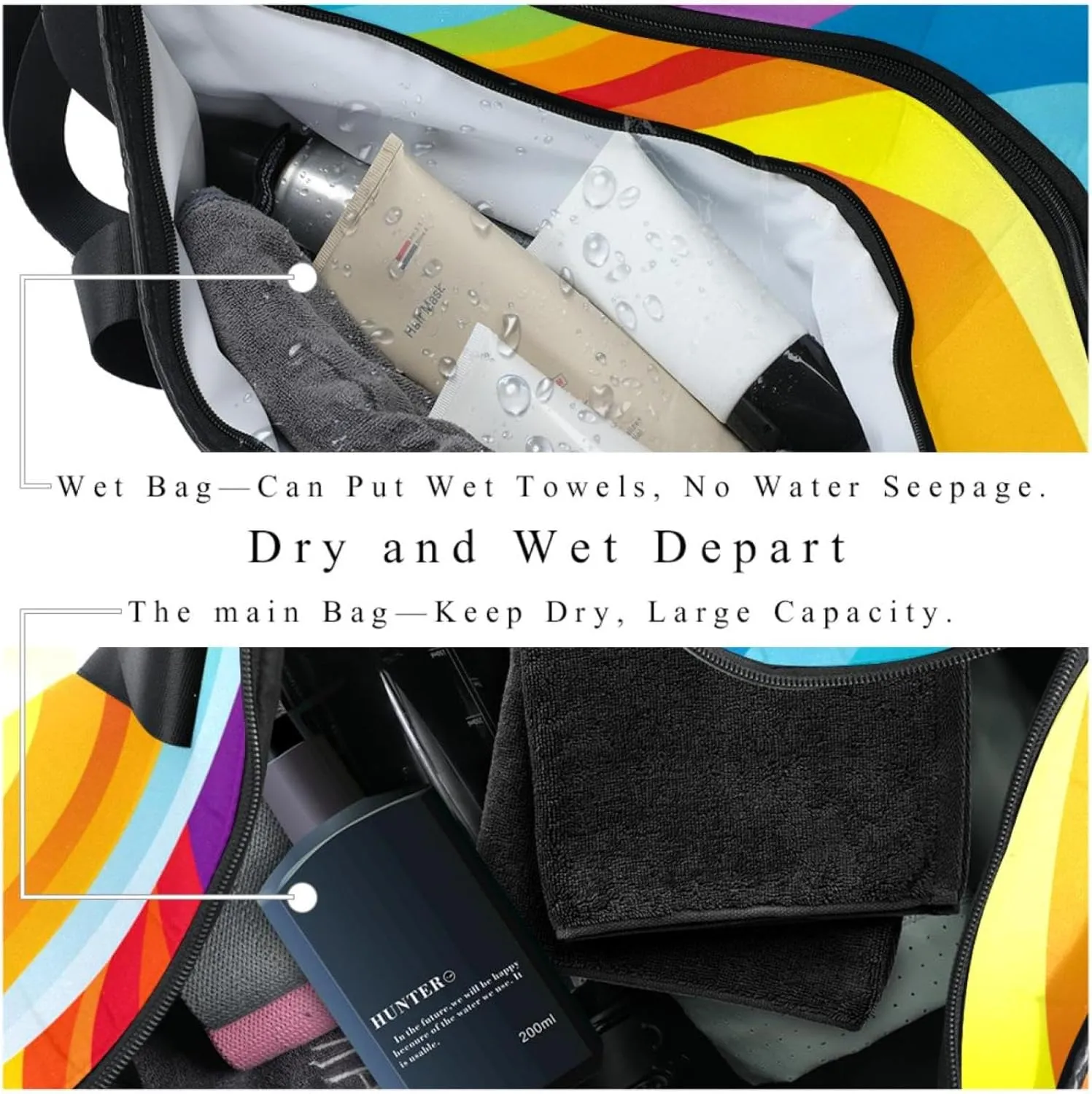 Gym Bags for Men,Travel Duffel Bags for Women,Colored Stripes Rainbow,Workout Bag