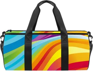 Gym Bags for Men,Travel Duffel Bags for Women,Colored Stripes Rainbow,Workout Bag