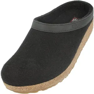 HAFLINGER Unisex GZL Leather Trimmed Wool Clogs