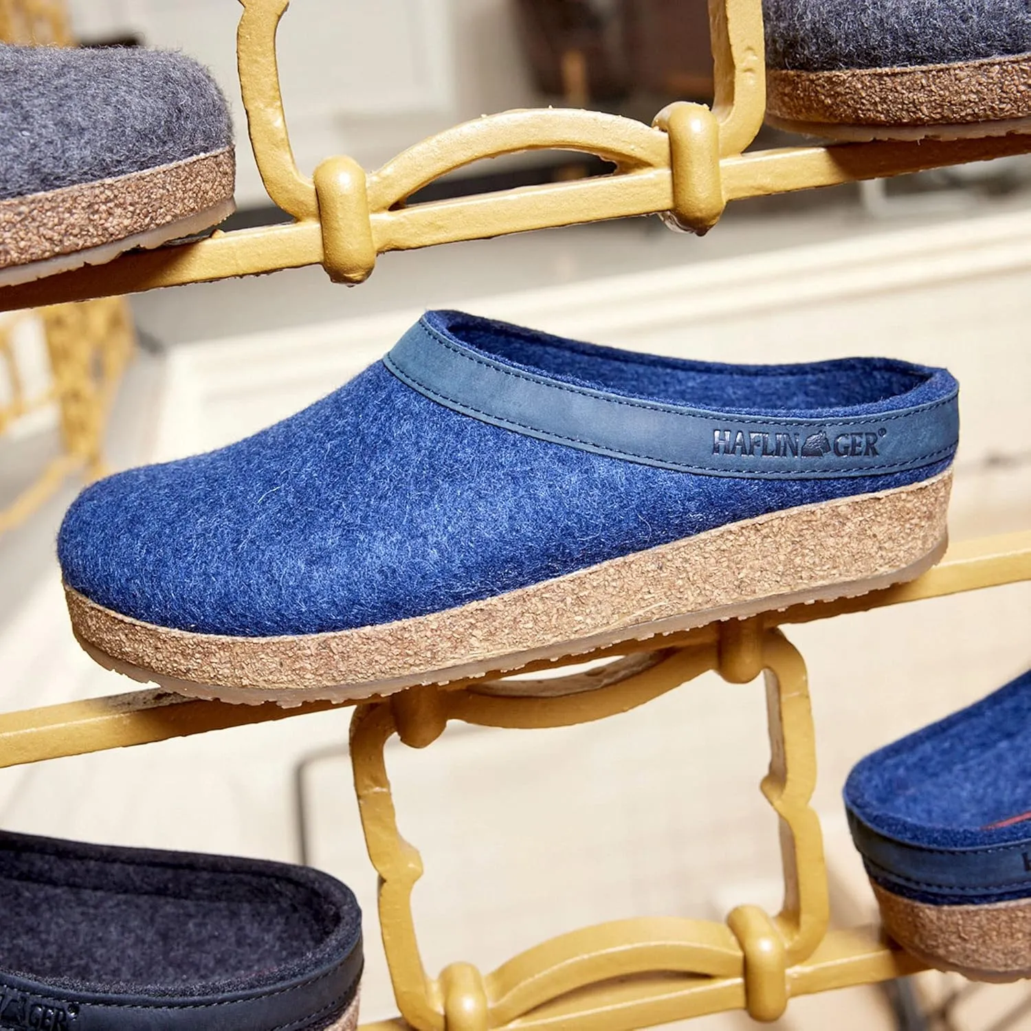 HAFLINGER Unisex GZL Leather Trimmed Wool Clogs