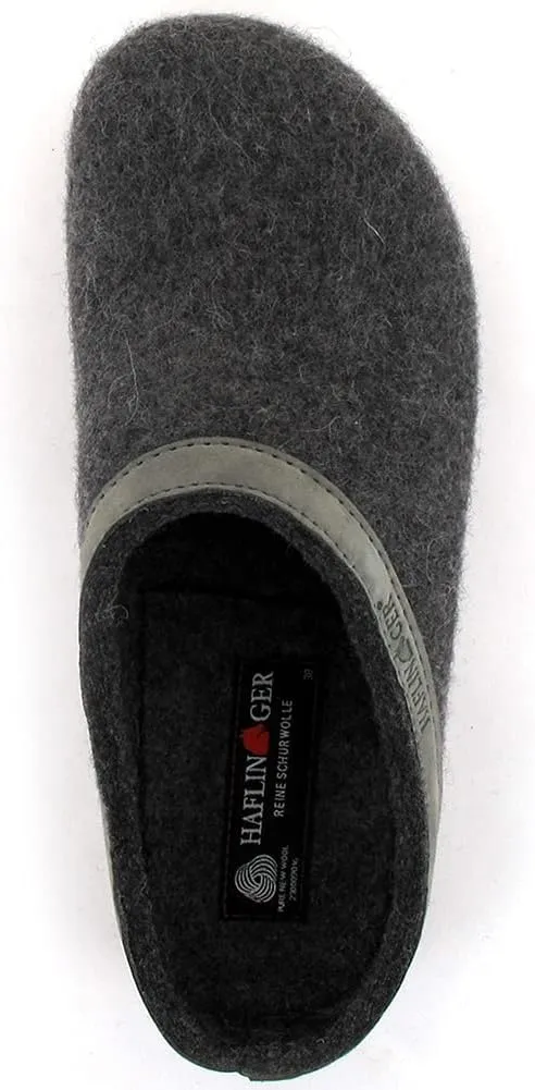 HAFLINGER Unisex GZL Leather Trimmed Wool Clogs
