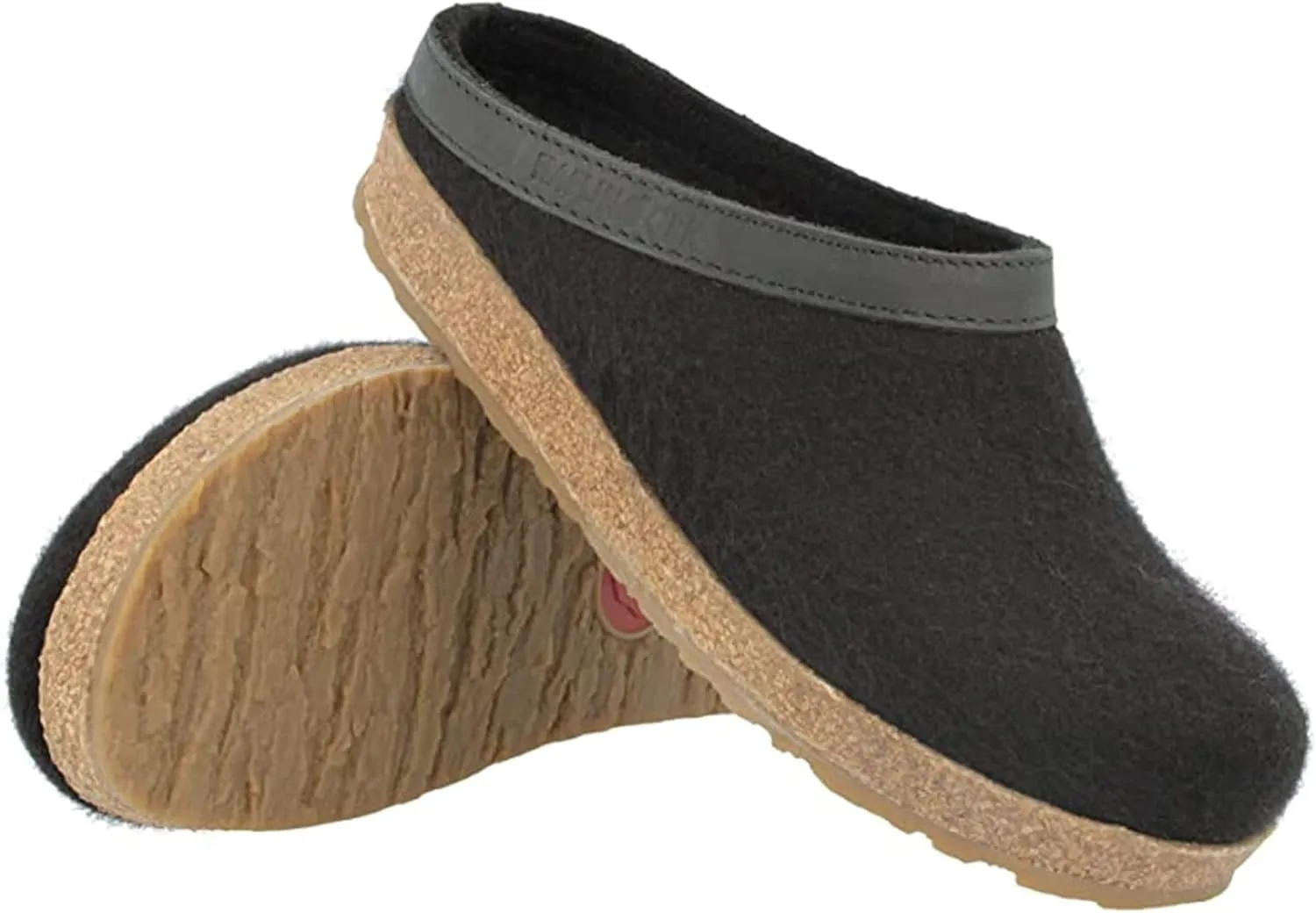 HAFLINGER Unisex GZL Leather Trimmed Wool Clogs