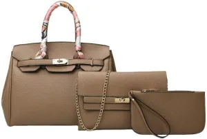 Handbag for Women Women's Bag Multi-Piece Handbag Lychee Pattern Shoulder Messenger Bag