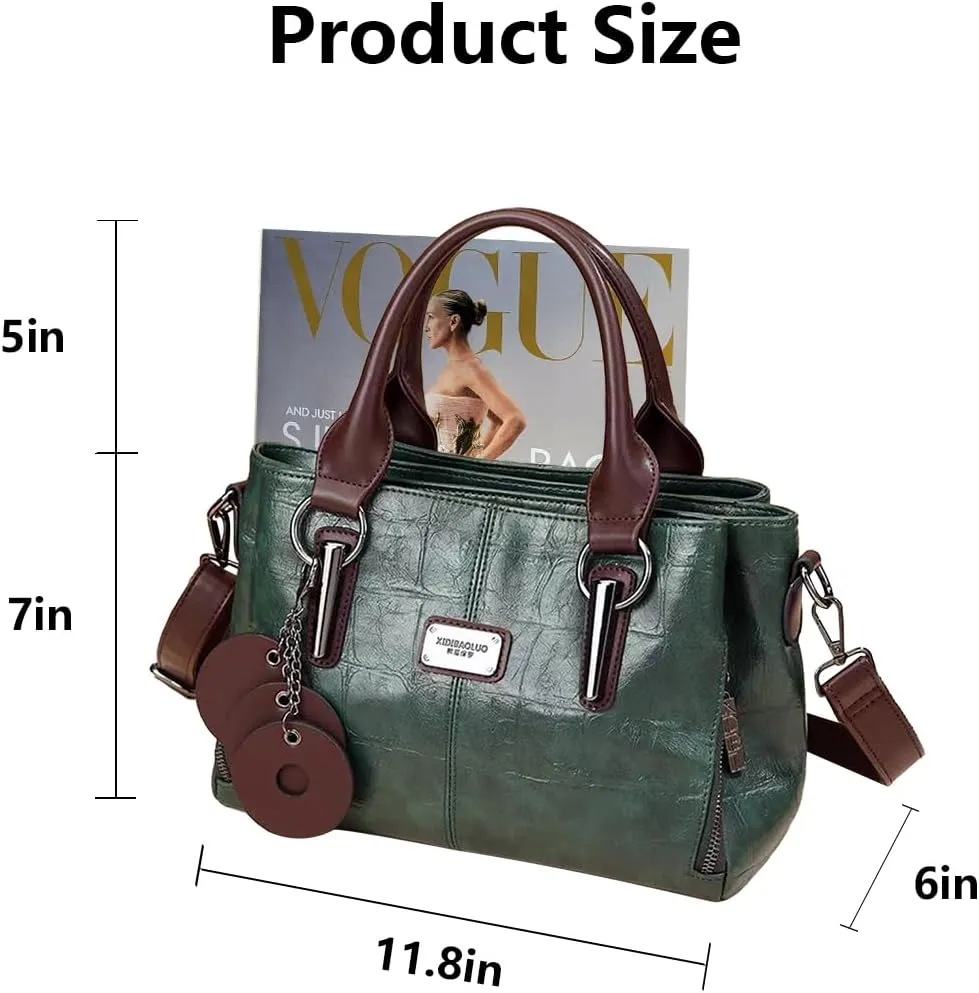 Handbags and Purses for Women Vegan Leather Tote Bag with Compartments Womens Shoulder Crossbody Satchel Work Bags