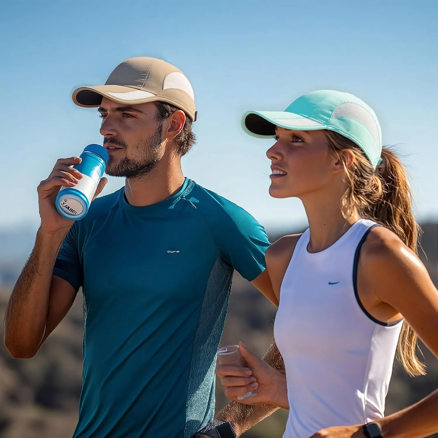 HH HOFNEN Quick Dry Baseball Cap Unstructured Running Cap Water-Resistant UPF 50  Mesh Golf Sun Hats for Men Women