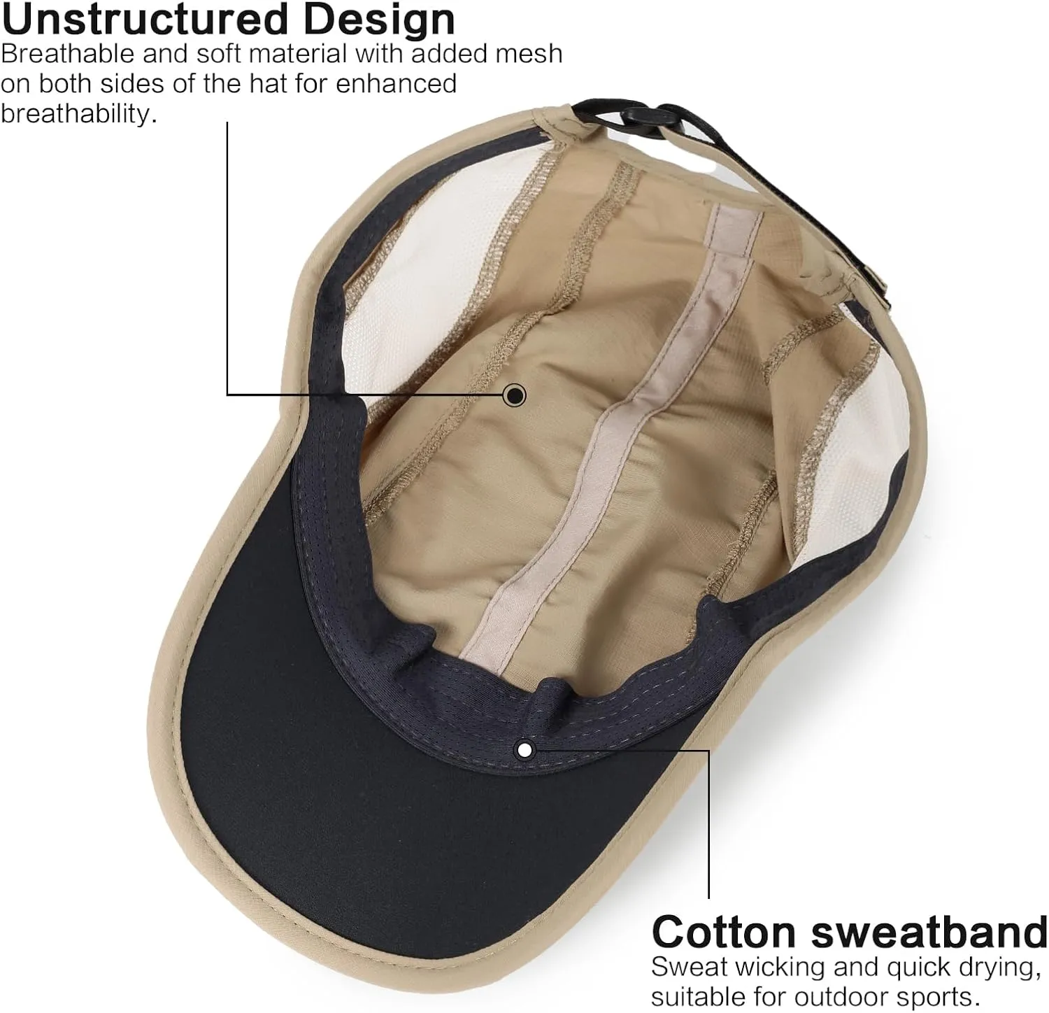 HH HOFNEN Quick Dry Baseball Cap Unstructured Running Cap Water-Resistant UPF 50  Mesh Golf Sun Hats for Men Women