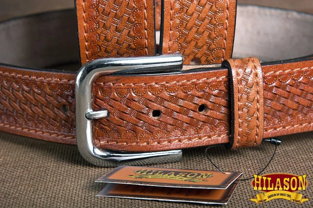HILASON Western Genuine Leather Belt for Men Women Cowboy Cowgirl Handmade Unisex Full Grain Heavy Duty Tooled Belt for Jeans