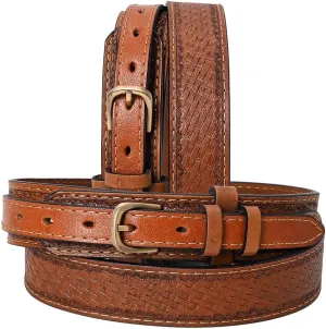 HILASON Western Genuine Leather Belt for Men Women Cowboy Cowgirl Handmade Unisex Full Grain Heavy Duty Tooled Belt for Jeans