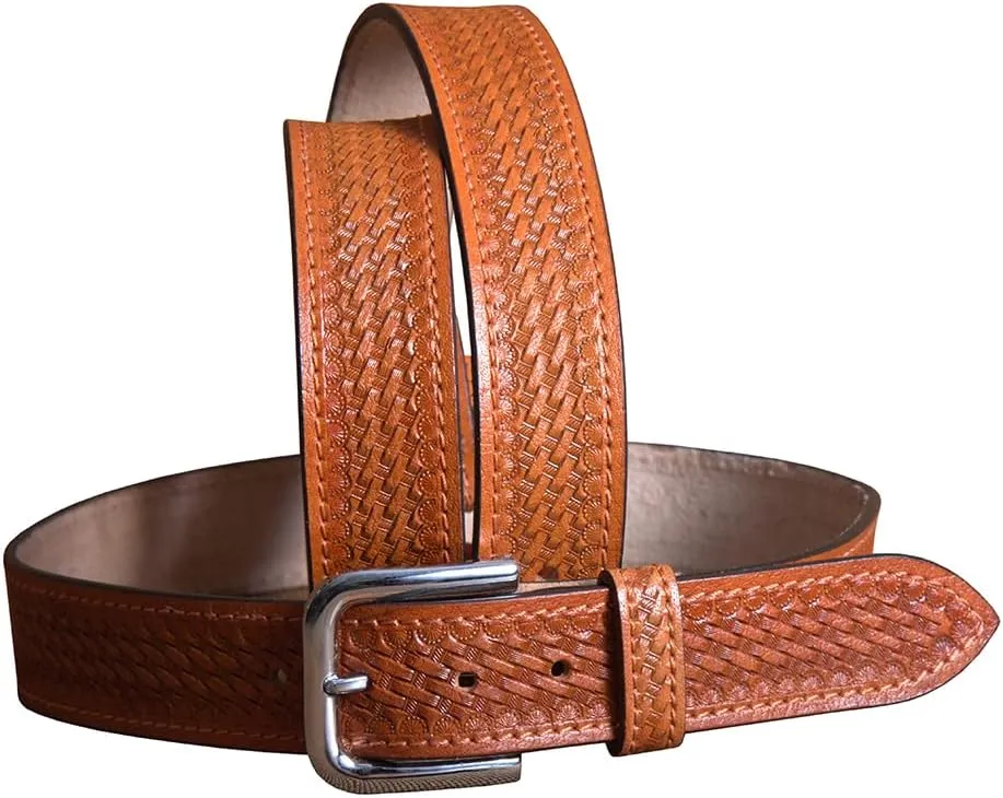HILASON Western Genuine Leather Belt for Men Women Cowboy Cowgirl Handmade Unisex Full Grain Heavy Duty Tooled Belt for Jeans