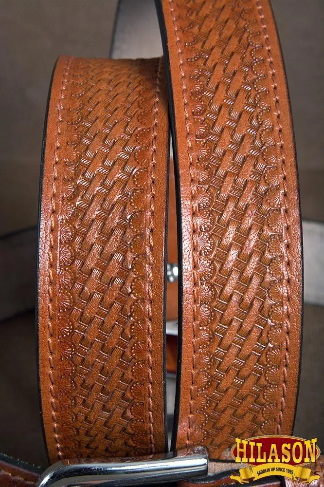 HILASON Western Genuine Leather Belt for Men Women Cowboy Cowgirl Handmade Unisex Full Grain Heavy Duty Tooled Belt for Jeans