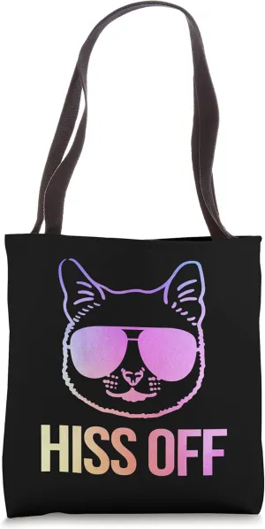 Hiss Off Funny Cat Sunglasses Funny Cute Halloween Tote Bag