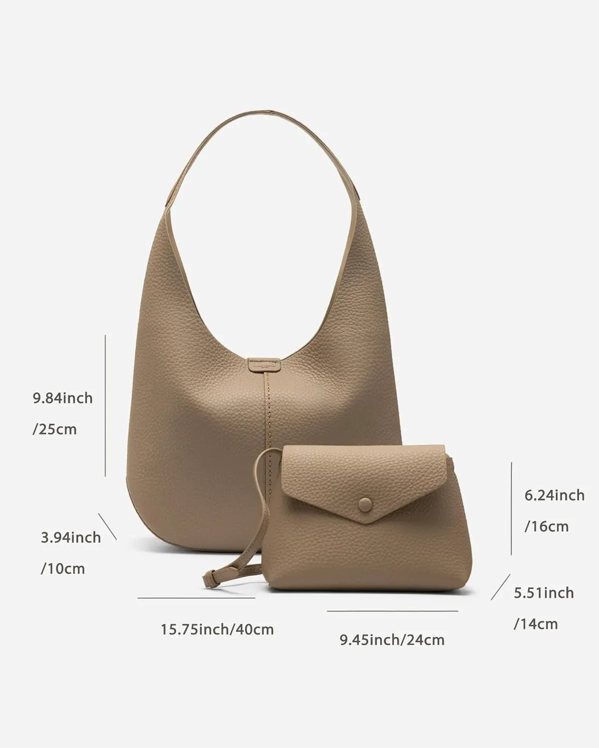 Hobo Purse, PU Leather Shoulder Bag, Tote Handbag for Work and Travel