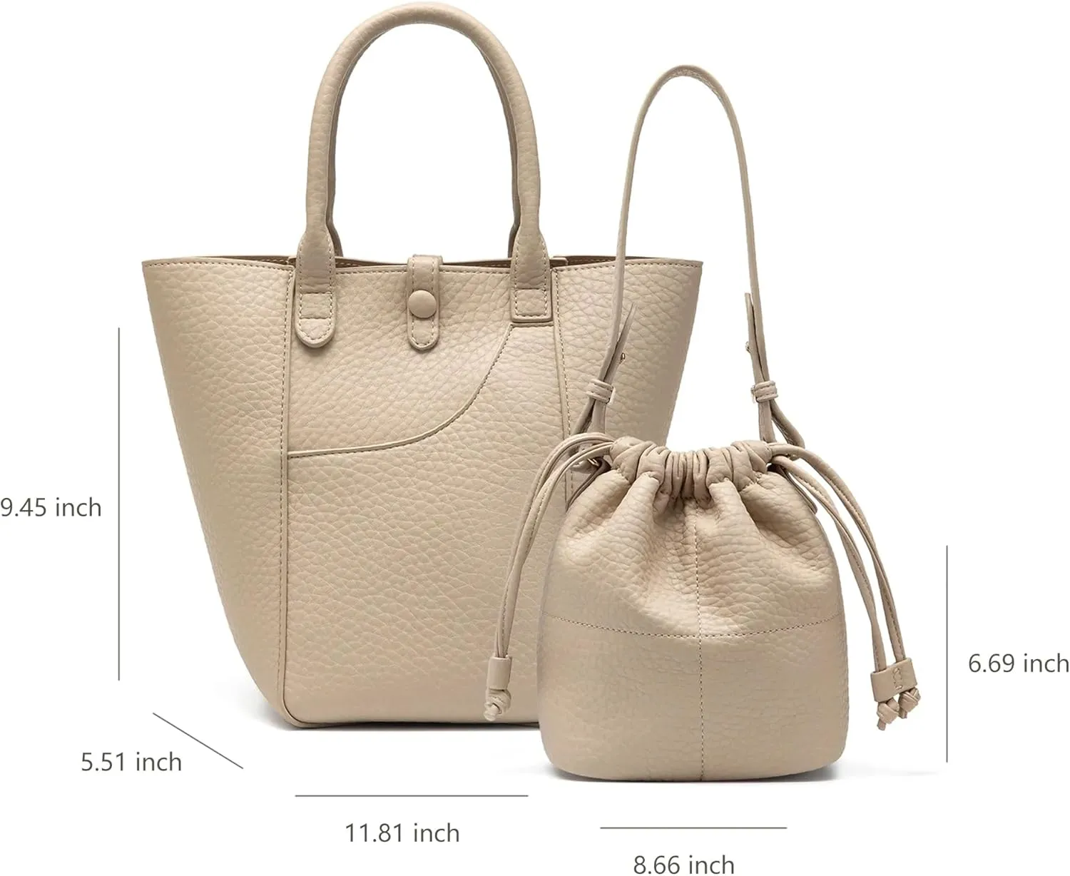 Hobo Purse, PU Leather Shoulder Bag, Tote Handbag for Work and Travel