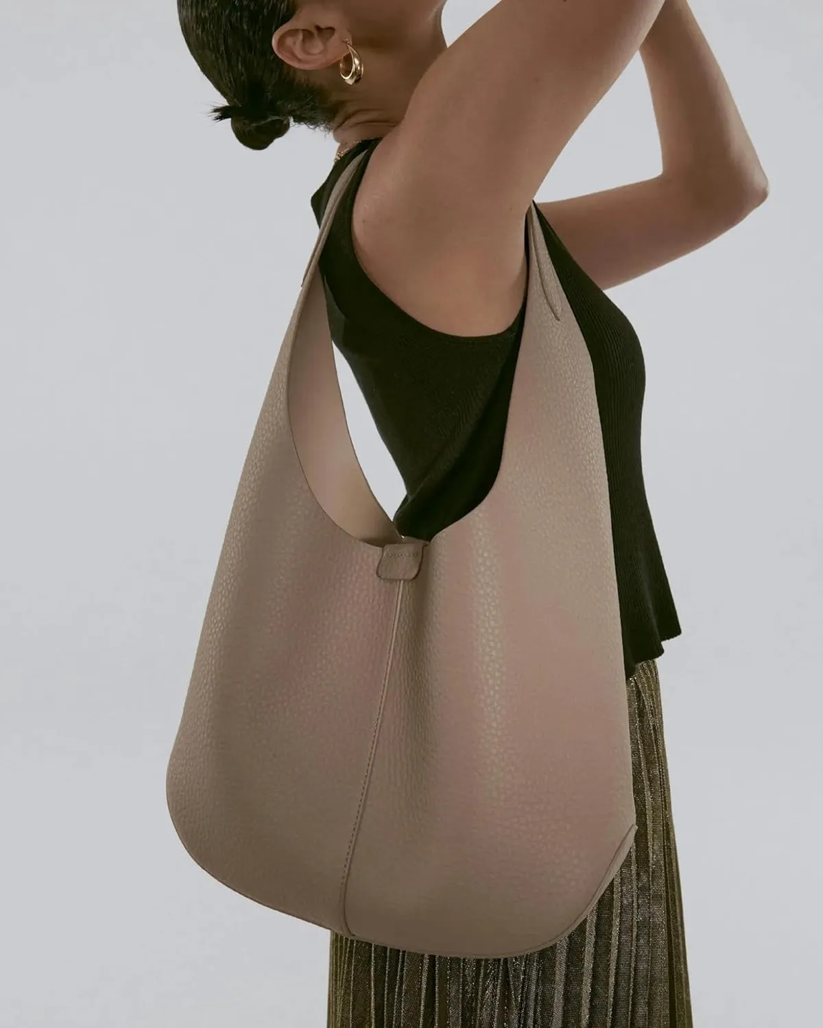 Hobo Purse, PU Leather Shoulder Bag, Tote Handbag for Work and Travel