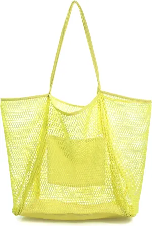 HOXIS Mesh Beach Tote Womens Shoulder Handbag
