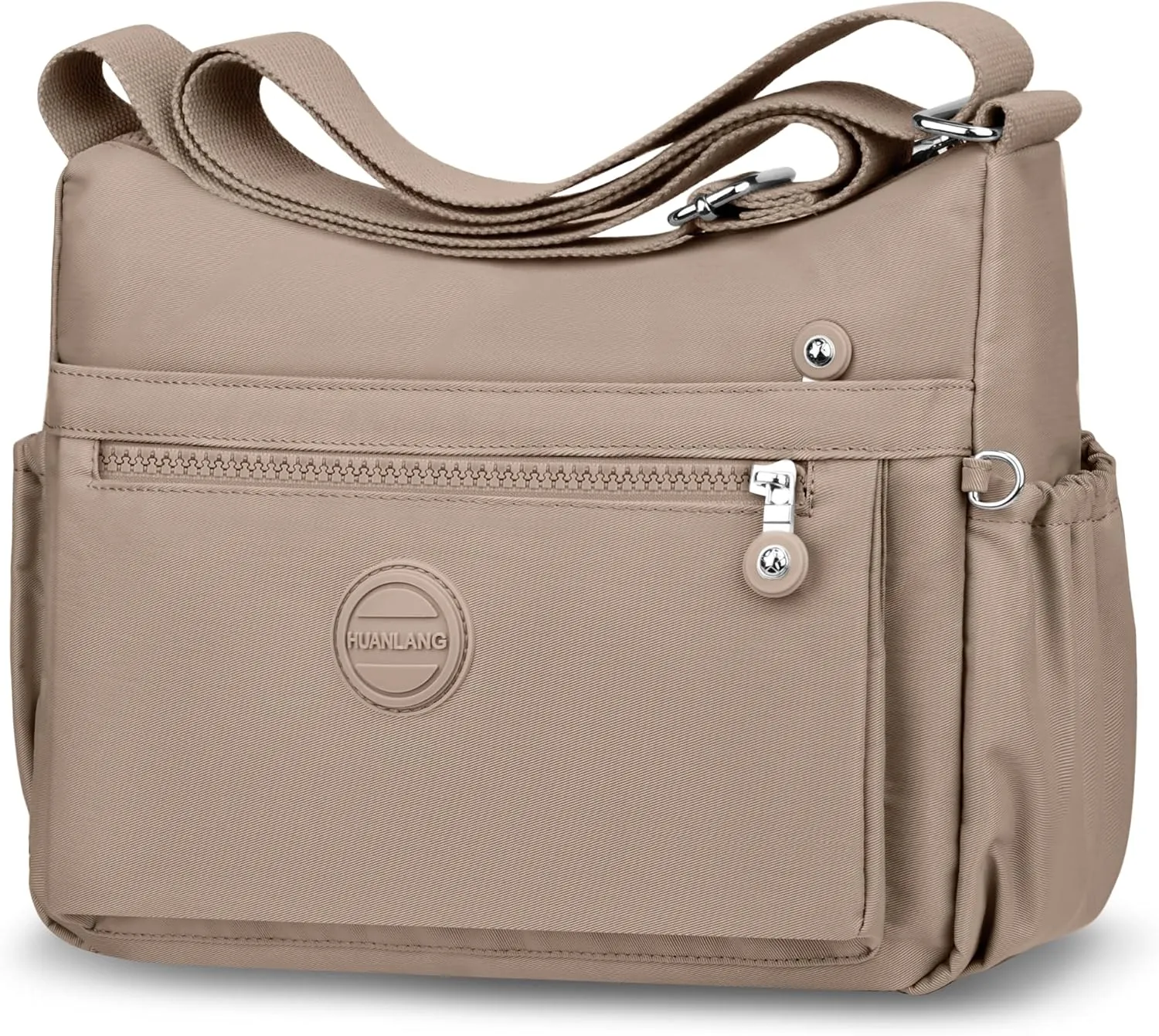 HUANLANG Nylon Crossbody Bags for Women Large Lightweight Travel Purse Women's Pocketbooks Multi Pocket Shoulder Bag