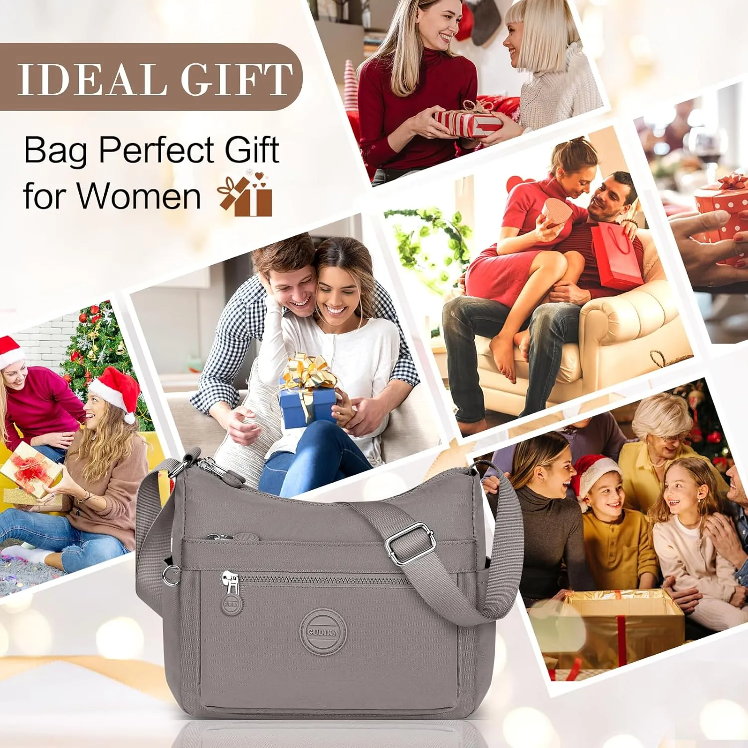 HUANLANG Nylon Crossbody Bags for Women Large Lightweight Travel Purse Women's Pocketbooks Multi Pocket Shoulder Bag