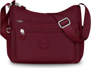 HUANLANG Nylon Crossbody Bags for Women Large Lightweight Travel Purse Women's Pocketbooks Multi Pocket Shoulder Bag