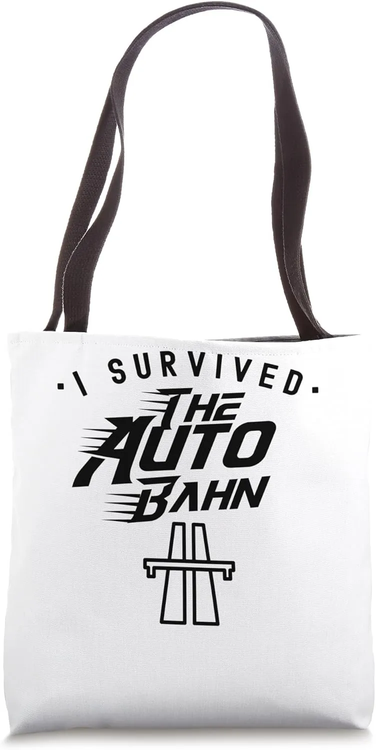 I Survived The Autobahn Race Germany Speed Limit German Tote Bag