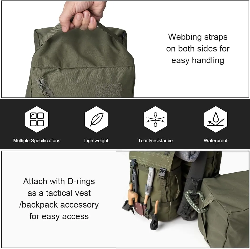 IDOGEAR Tactical Packing Cubes 3 Pieces Set Durable Lightweight Organizers with Zipper, Tool Utility Storage Bag for Travel Outdoor Activities