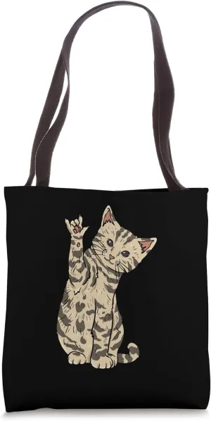 ILY Cat ASL Tote Bag