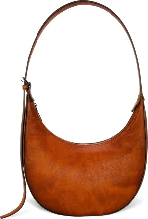 Iswee Leather Crossbody Bags for Women Hobo Bag Lightweight Designer Shoulder Handbags Stylish Crescent Purse