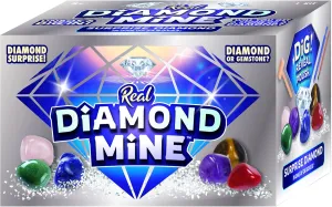 JA-RU Real Diamond Mine Gemstone Dig Kit (6 Packs) Mystery Rock, Minerals, and Gems for Kids | Break Your Own Geodes and a Chance to Get 1 Real Diamond | Party Favors for Kids Goodie Bags. 4630-6s