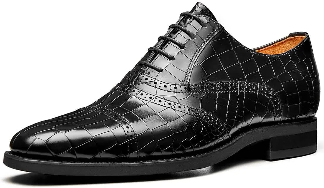 Jepsengord Men's Dress Shoes Genuine Leather Oxfords Luxury Formal Business Suit Shoes with Blake Rapid Stitch