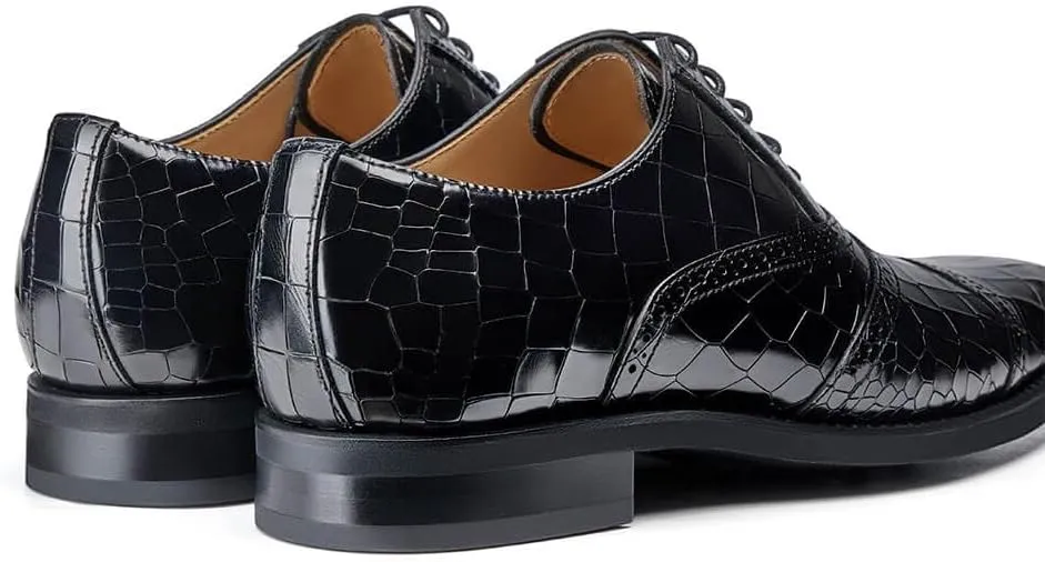 Jepsengord Men's Dress Shoes Genuine Leather Oxfords Luxury Formal Business Suit Shoes with Blake Rapid Stitch